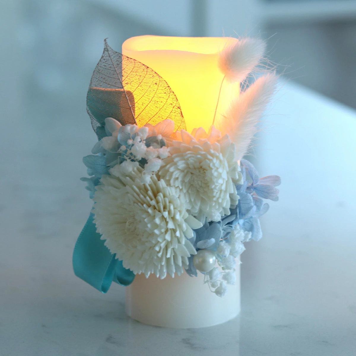 枯れない 仏花 プリザーブドフラワー 電池式