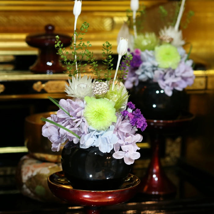 枯れない 仏花 2個 1対 セット ゆめ プリザーブドフラワー